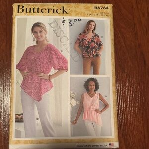2/$15 Butterick B6764 Sewing Pattern XS-XL